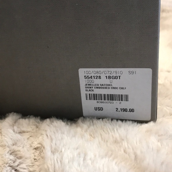 SOLD! Alexander McQueen Black Croc Jeweled Satchel - Picture 5 of 9